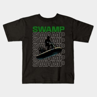 Swampboat Swamp Multitext Design Kids T-Shirt